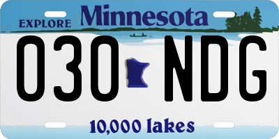 MN license plate 030NDG