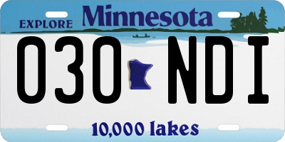 MN license plate 030NDI