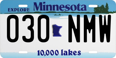 MN license plate 030NMW