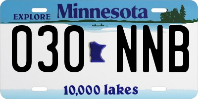 MN license plate 030NNB