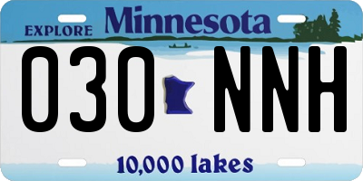 MN license plate 030NNH