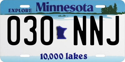 MN license plate 030NNJ