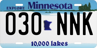 MN license plate 030NNK