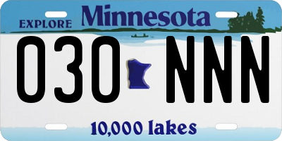 MN license plate 030NNN