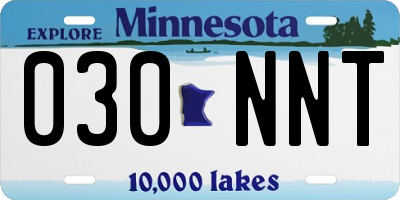 MN license plate 030NNT