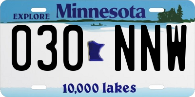 MN license plate 030NNW