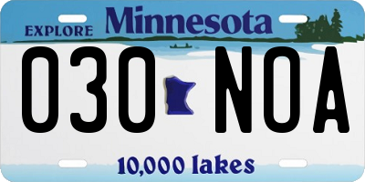 MN license plate 030NOA