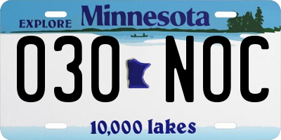 MN license plate 030NOC