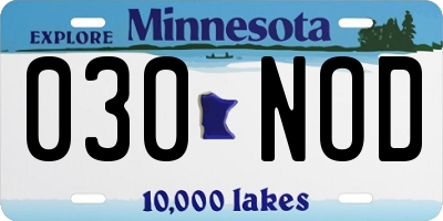 MN license plate 030NOD