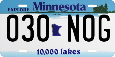 MN license plate 030NOG