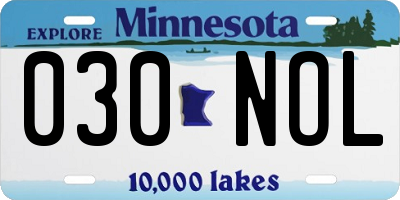MN license plate 030NOL