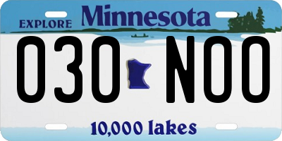 MN license plate 030NOO