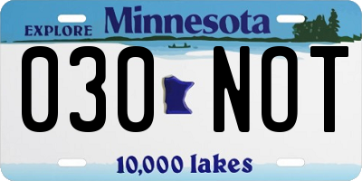 MN license plate 030NOT