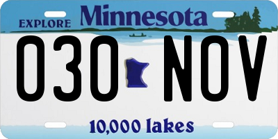 MN license plate 030NOV