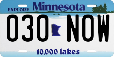 MN license plate 030NOW