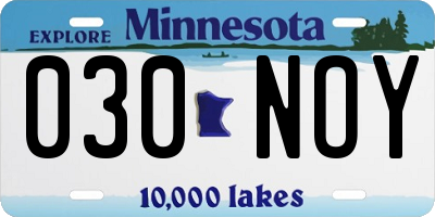 MN license plate 030NOY