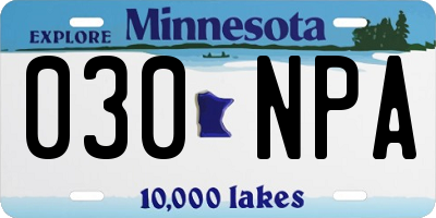 MN license plate 030NPA
