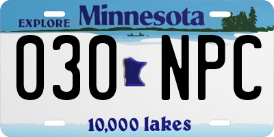 MN license plate 030NPC