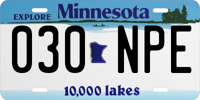 MN license plate 030NPE