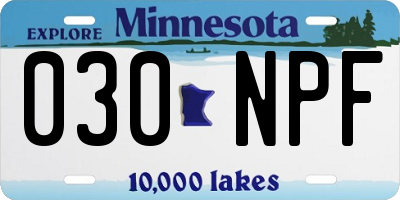 MN license plate 030NPF