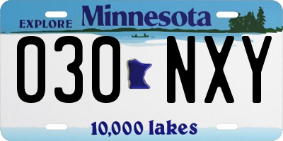 MN license plate 030NXY