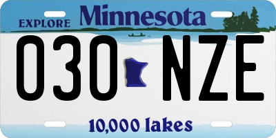 MN license plate 030NZE