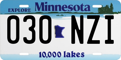 MN license plate 030NZI