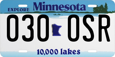 MN license plate 030OSR