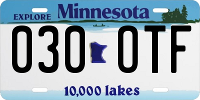 MN license plate 030OTF
