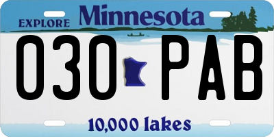 MN license plate 030PAB
