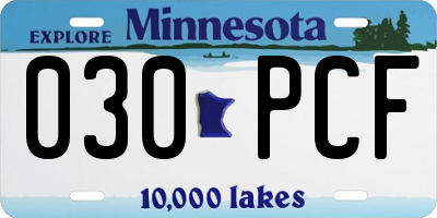 MN license plate 030PCF