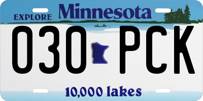 MN license plate 030PCK