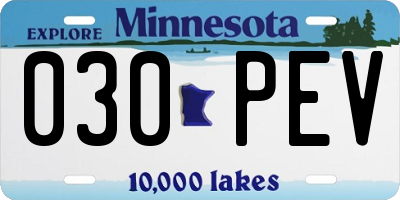 MN license plate 030PEV