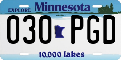 MN license plate 030PGD