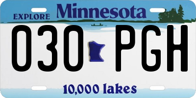MN license plate 030PGH