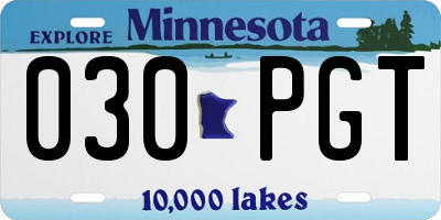 MN license plate 030PGT