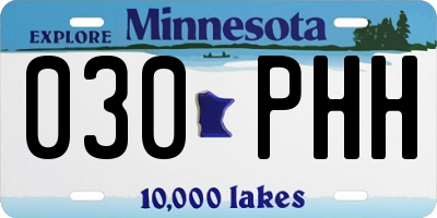 MN license plate 030PHH