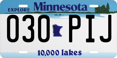 MN license plate 030PIJ