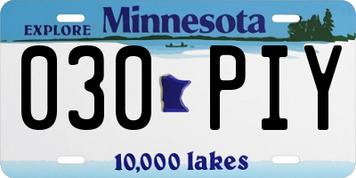 MN license plate 030PIY