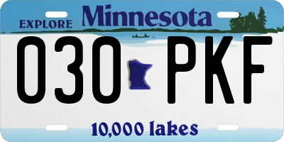 MN license plate 030PKF