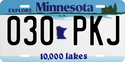 MN license plate 030PKJ