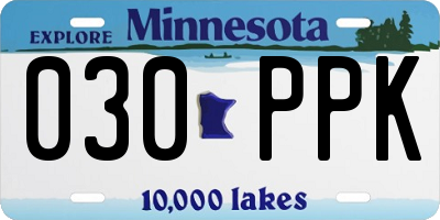 MN license plate 030PPK