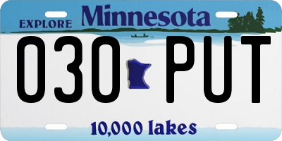 MN license plate 030PUT