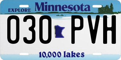 MN license plate 030PVH