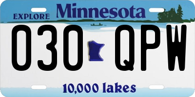 MN license plate 030QPW