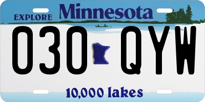 MN license plate 030QYW