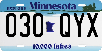 MN license plate 030QYX