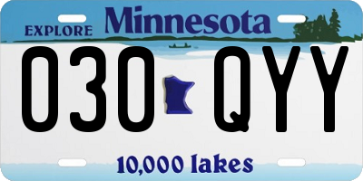 MN license plate 030QYY