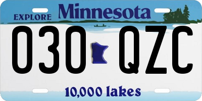 MN license plate 030QZC