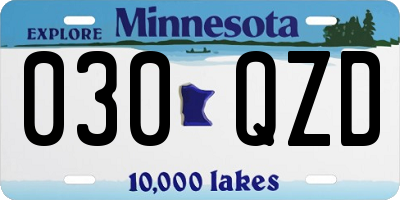 MN license plate 030QZD